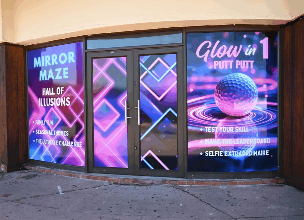 Entrance to the Glow in 1 Mirror Maze at uShaka Marine World by TVG teambuilding.